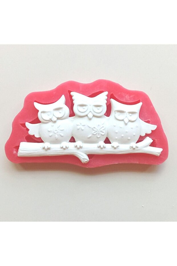 Silicone Mold - Triple Owl and Scented Stone Silicone Mold on Branch