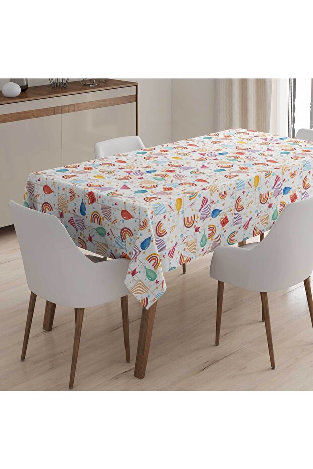 Tablecloth Fiber Lined Pvc Wipeable Liquid Proof Stain Resistant Party Pattern 140x200