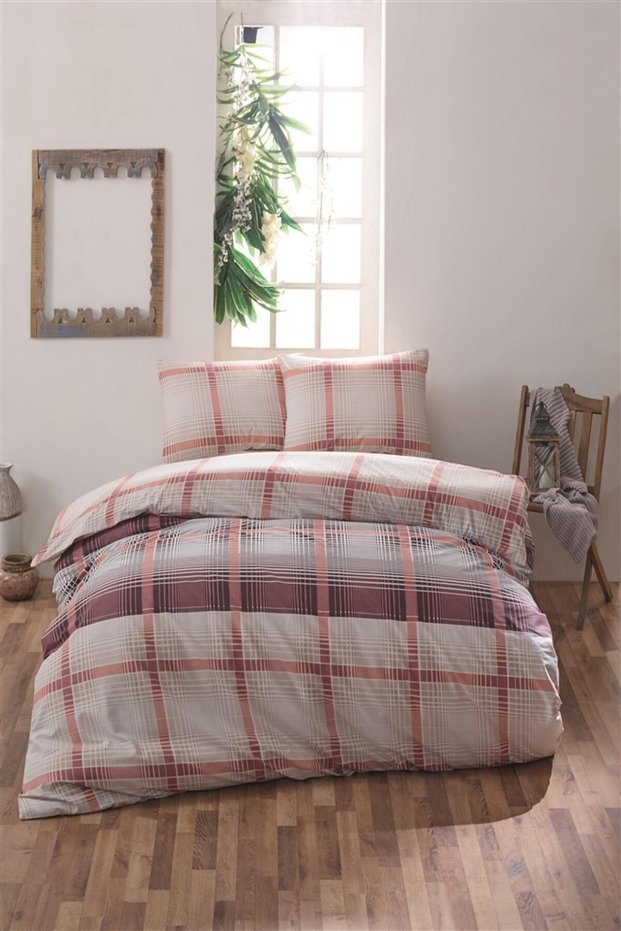 Crystal Ranforce Double Duvet Cover Set Şimal Brown