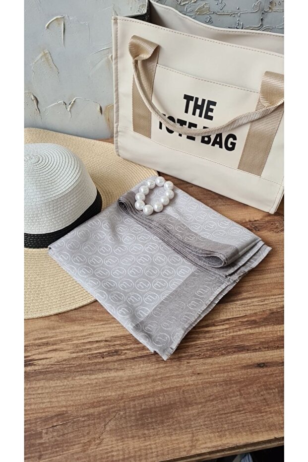 Hint Ipek Monogram Şal - 3