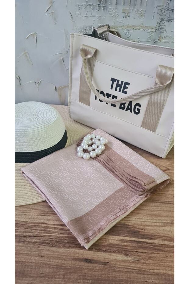 Hint Ipek Monogram Şal - 3