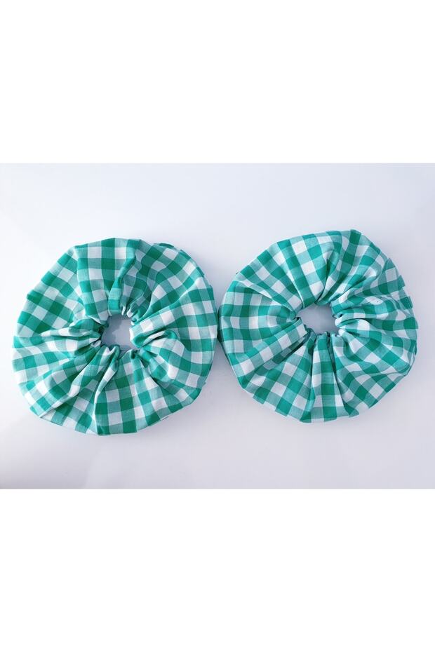 Plaid Fabric Double Rubber Buckle
