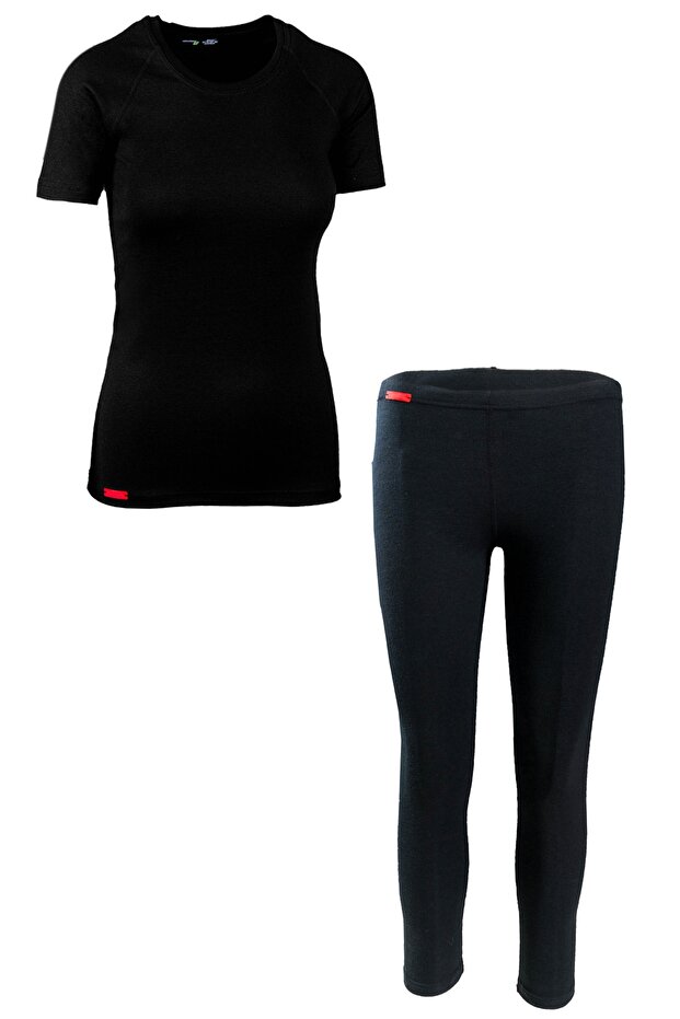 Women's Viloft Crew Neck Short Sleeve Bodysuit / Leggings Thermal Underwear Set