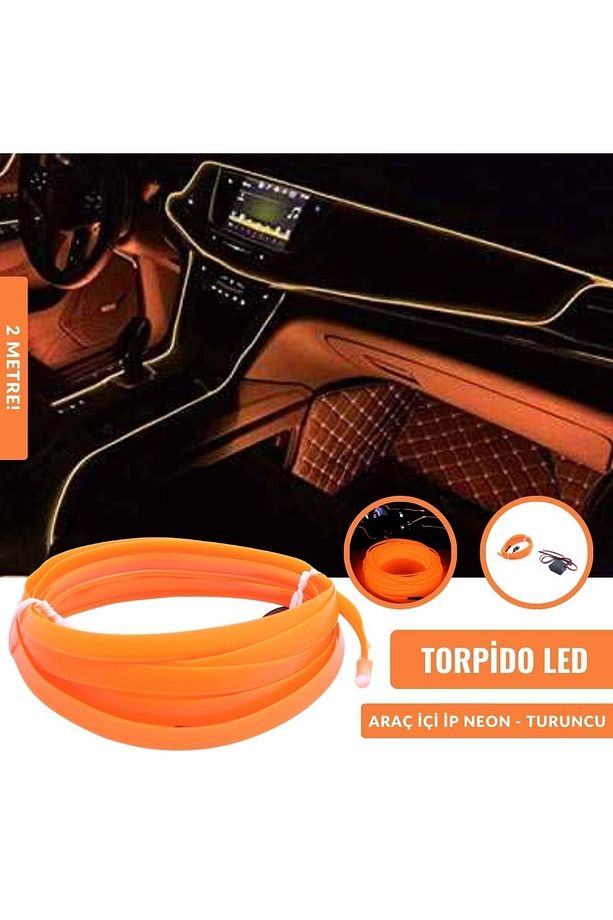 2 Metre 12v Turuncu Ip Neon Ip Led Araç Içi Neon Led - 1