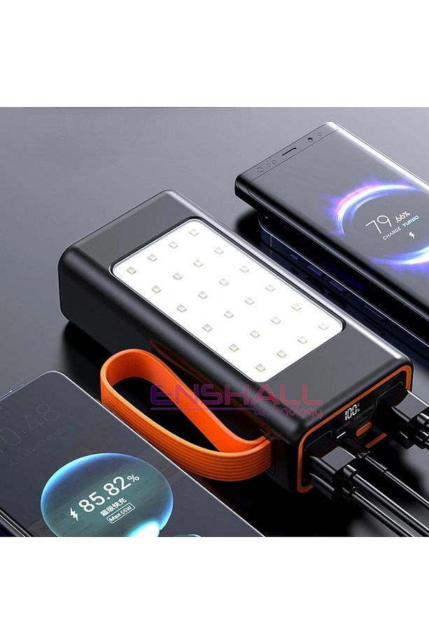 50.000 Mah Led Aydınlatmalı Taşıma Askı Hızlı Şarj 22,5w Powerbank 4xusb Micro,lıghtnıng,typc Giriş - 5
