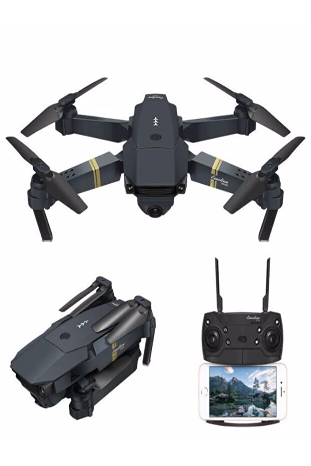 E58 4k 1080p Çift Kameralı Kumandalı 2.4 Ghz Mikro Katlanabilir Drone - 1