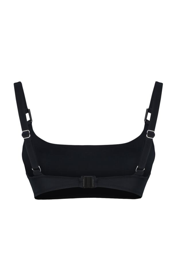 Siyah Aksesuarlı Bralette Kaplı Bikini Üstü TBESS21BU0166 - 7