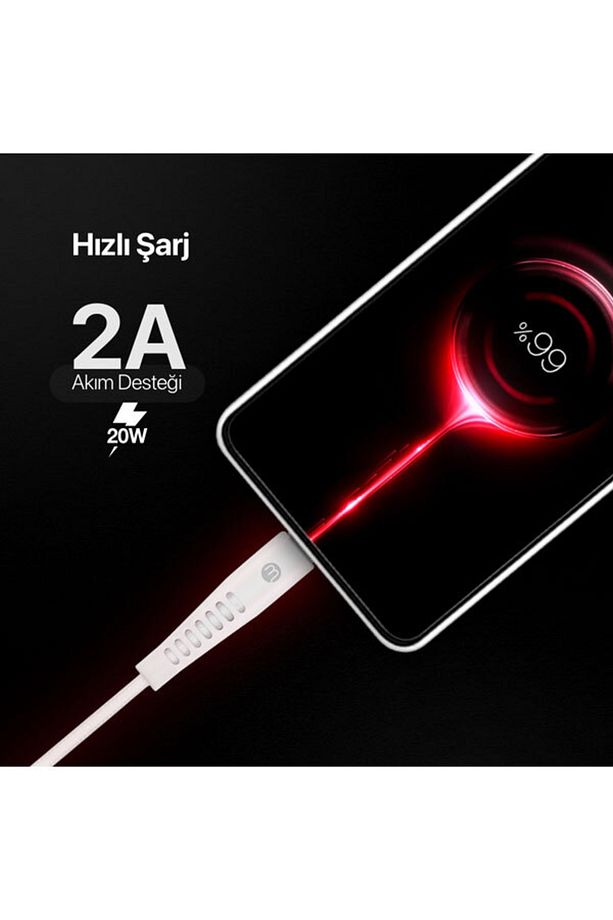 Ekstra Dayanıklı ve Uzun 200cm USB-A-USB-C 2A 480Mbps Veri Transfer Hızlı Şarj Kablosu - 3
