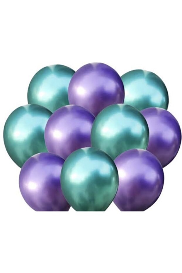 Purple Green Mini Chrome Balloon 5 Inch 20 Pieces