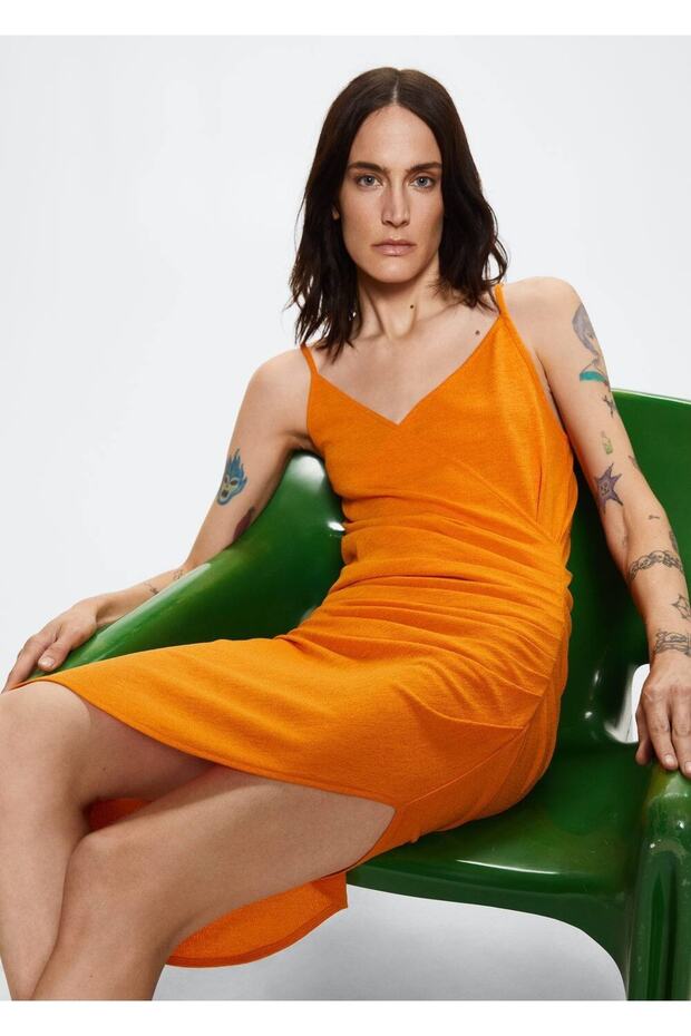 Volan Detaylı Elbise - 5