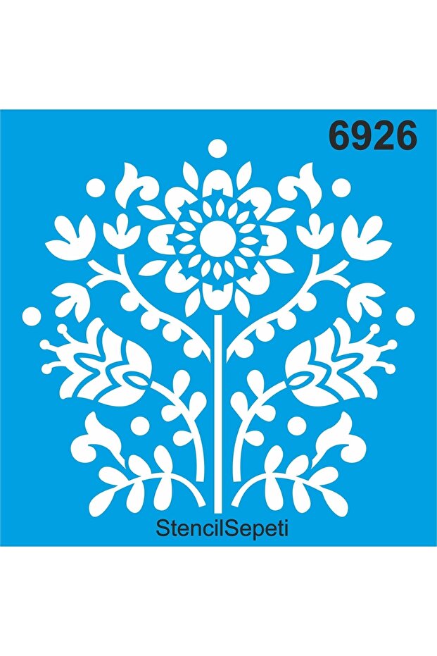 نمط الأزهار - قالب رسم استنسل 40 × 40 سم