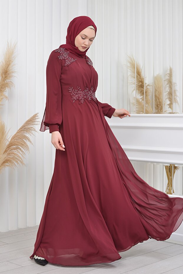 Güpürlü Şifon Abiye-cavide Model - 3