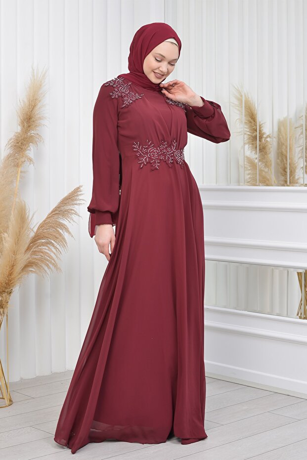 Güpürlü Şifon Abiye-cavide Model - 7