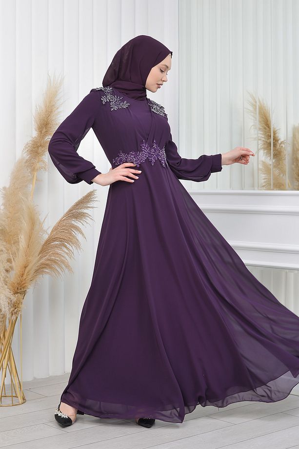 Güpürlü Şifon Abiye-cavide Model - 6