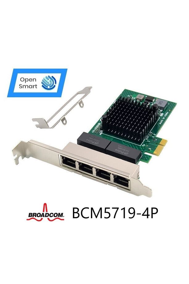 4 Port Broadcom Bcm5719-4p 1gbe Pcıe X1 Ethernet Kart - Ops7209bcm - 1