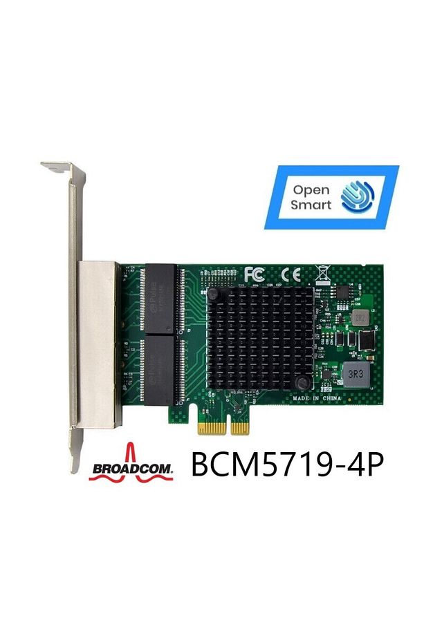 4 Port Broadcom Bcm5719-4p 1gbe Pcıe X1 Ethernet Kart - Ops7209bcm - 2