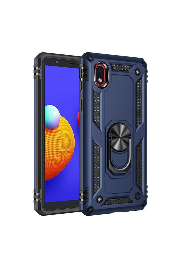 Samsung Galaxy A01 Core Case Zore Vega Tank Ring Stand Cover