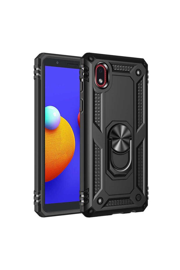Samsung Galaxy A01 Core Case Zore Vega Tank Ring Stand Cover