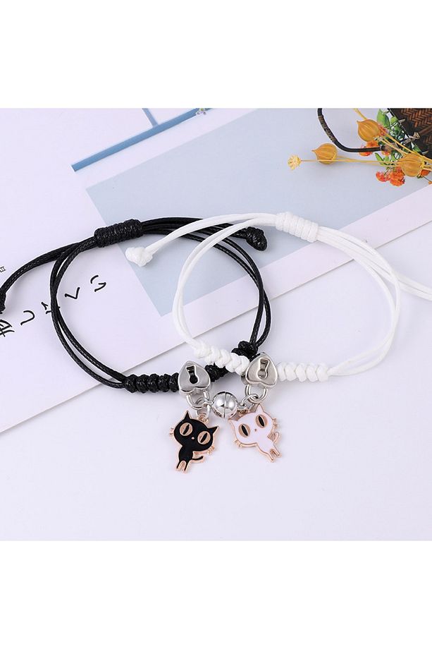 Sevgili Çift Bileklik Mıknatıslı - Yeni Aşk Kedi Infinity Model - 1