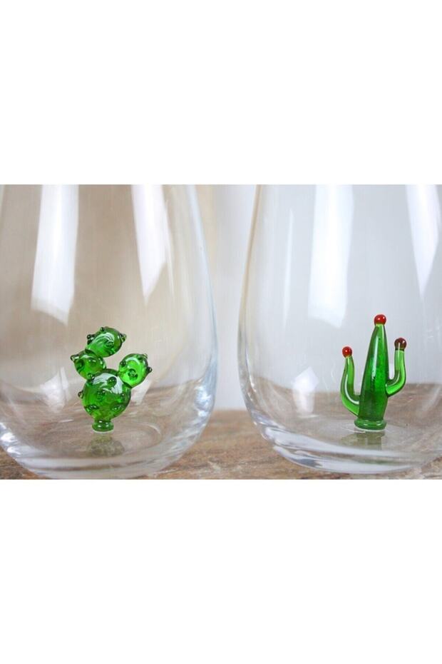 Kaktüs Figürlü Su Bardağı 6 Lı  Set - 3