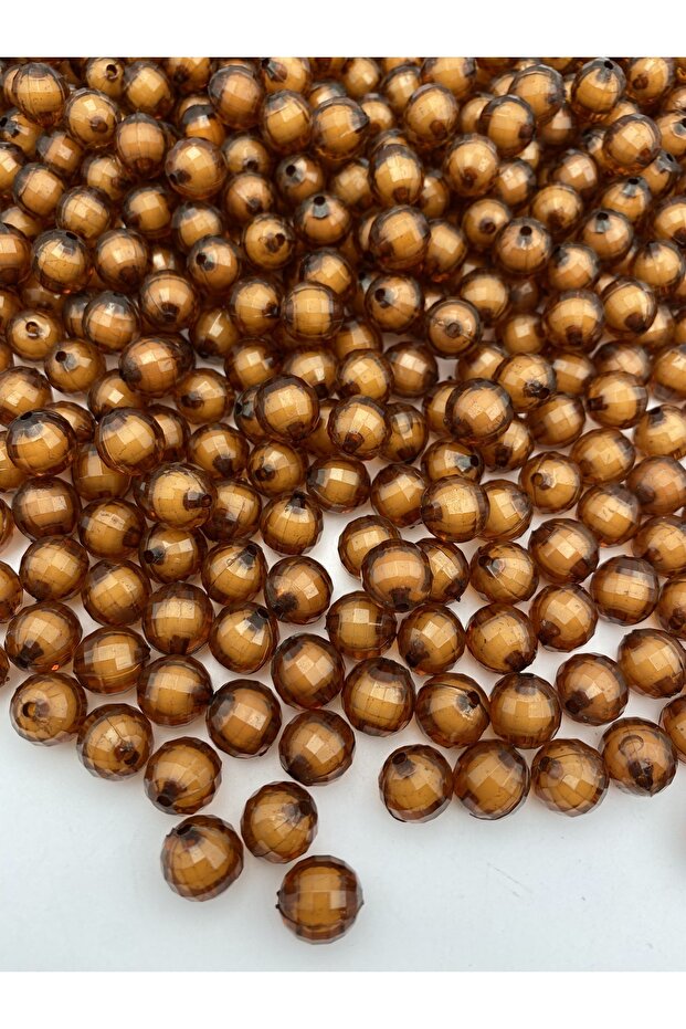 12mm Brown Acrylic Beads with Beads Inside, Jewelry, Bag Making Beads (100Gr, ~100 Pieces)