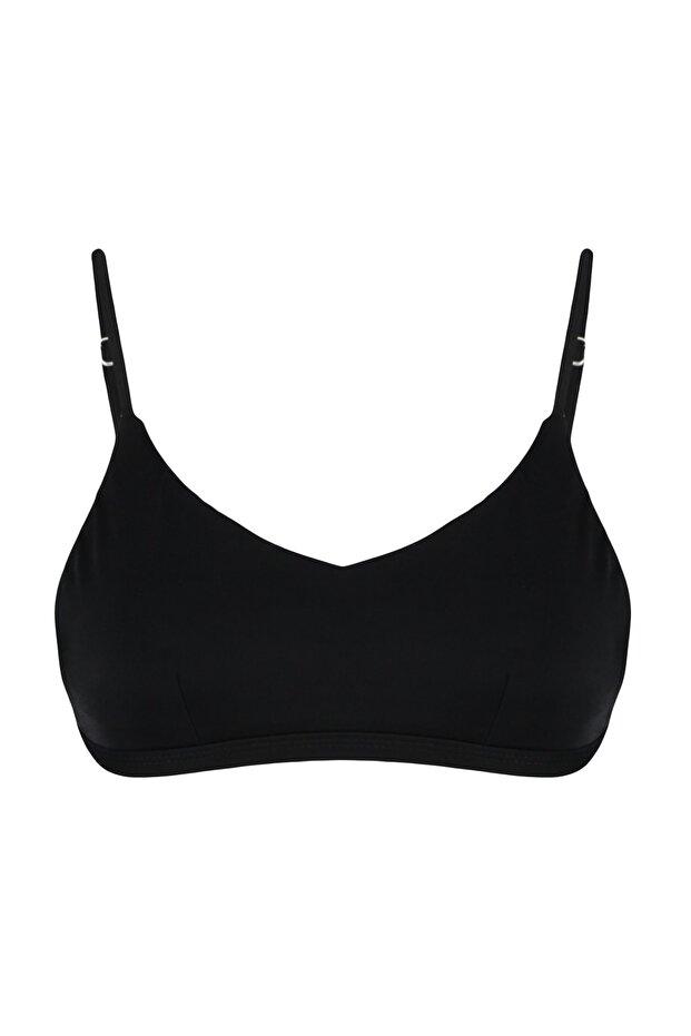 Siyah Bralette Kaplı Bikini Üstü TBESS21BU0104 - 6