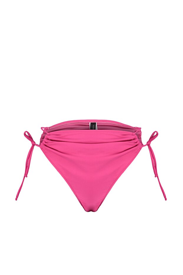 Fuşya Cut Out Detaylı Regular Yüksek Bel Bikini Altı TBESS23BA00018 - 7