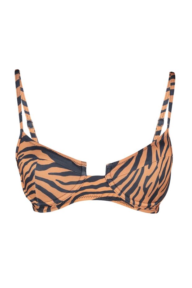 Zebra Desenli Balconette Kaplı Bikini Üstü TBESS21BU0018 - 6