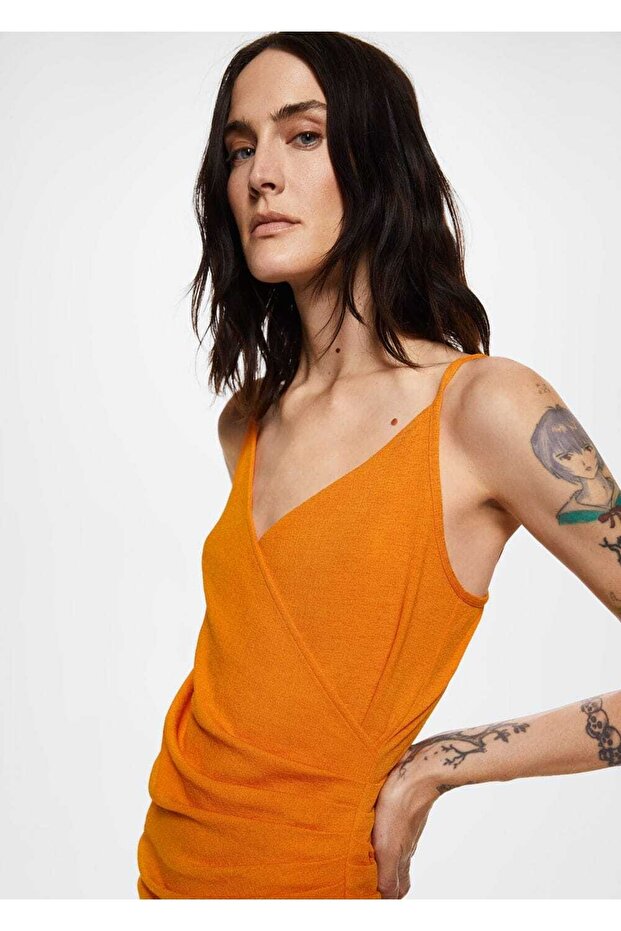 Volan Detaylı Elbise - 7