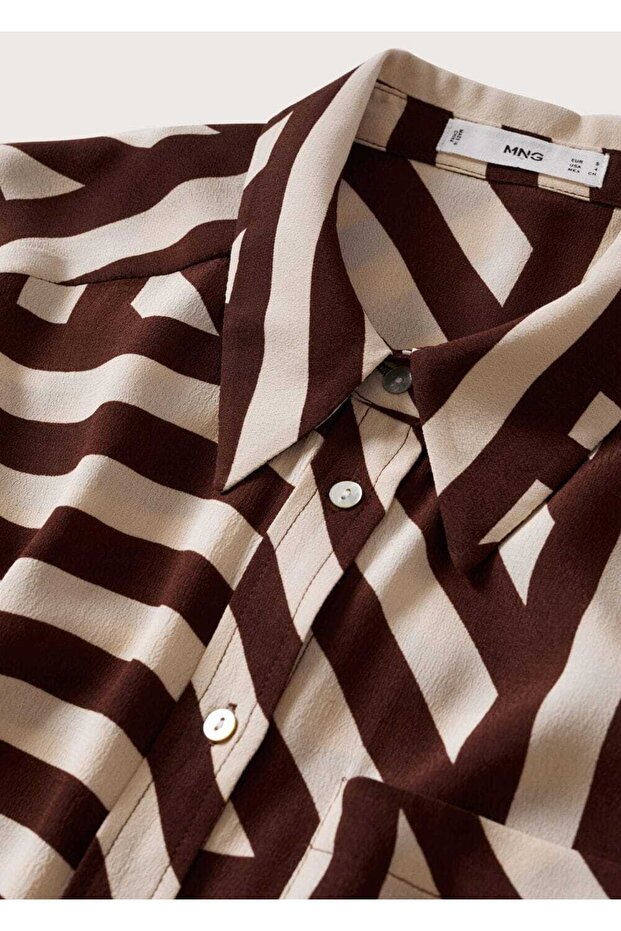 Oversize Dökümlü Gömlek - 5