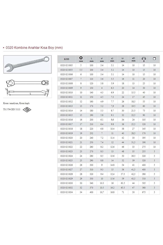 İzeltaş 13 Combined Short Key 0320 02 0013