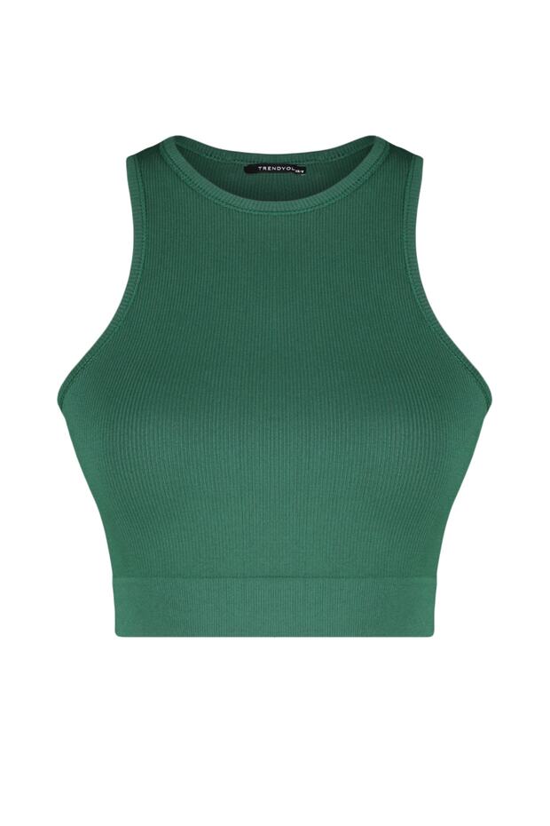 Biustonosz sportowy Duck Head Green Seamless/Ribrated and Light Support z dzianiny Twoss21Ss0024 - 6