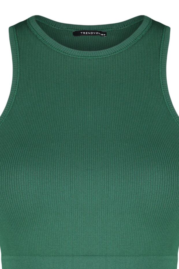 Biustonosz sportowy Duck Head Green Seamless/Ribrated and Light Support z dzianiny Twoss21Ss0024 - 7