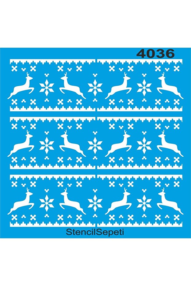 Snow And Deers - Stencil Painting Template 30x30cm