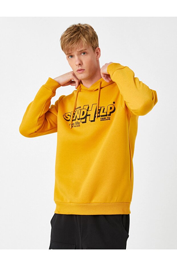 Baskılı Kapşonlu Sweatshirt - 2