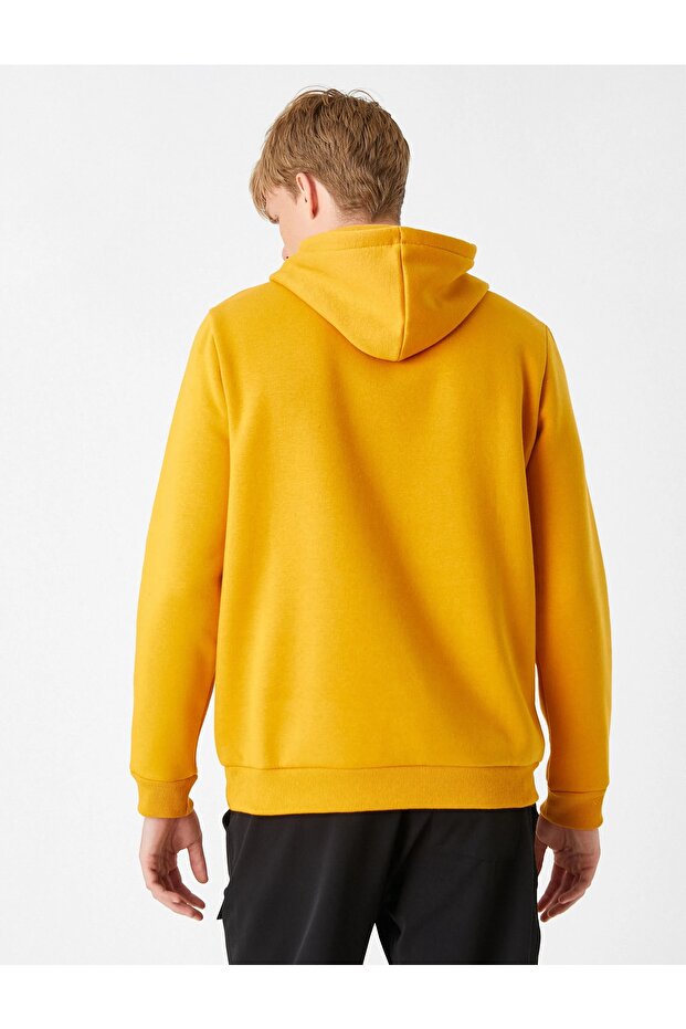 Baskılı Kapşonlu Sweatshirt - 4
