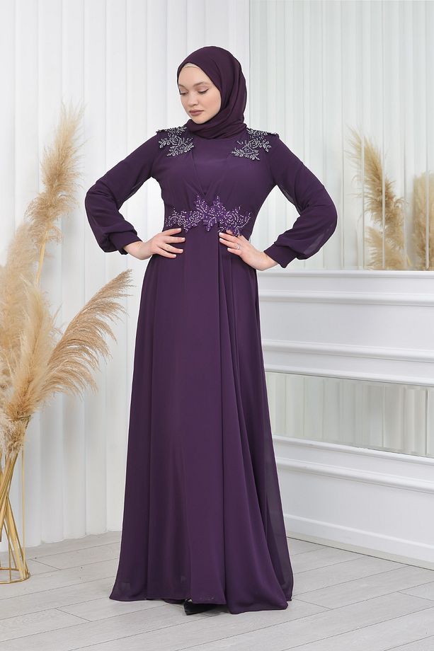 Güpürlü Şifon Abiye-cavide Model - 4