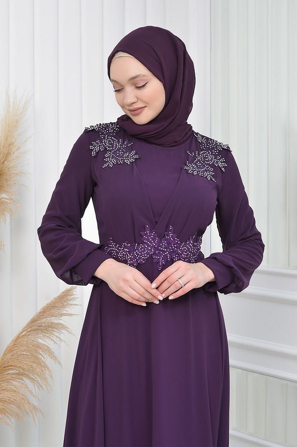 Güpürlü Şifon Abiye-cavide Model - 8
