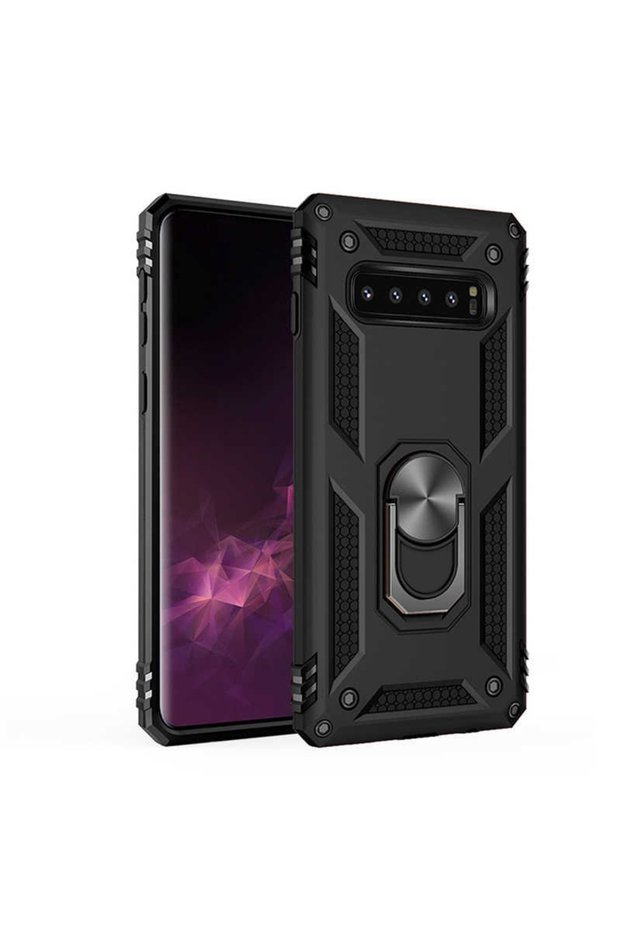 Samsung Galaxy S10 Plus Case Zore Vega Tank Ring Stand Cover
