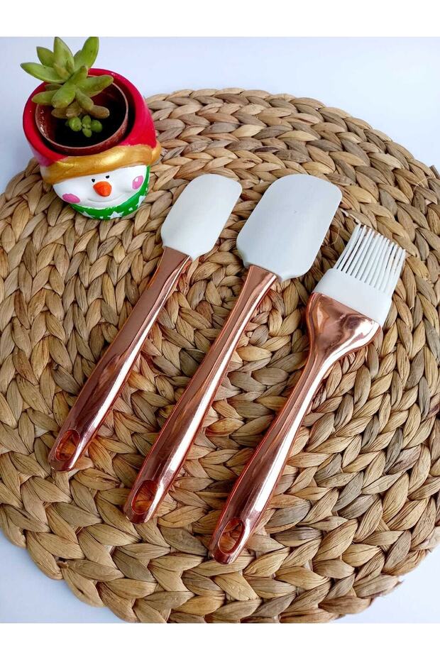 Silicone Spatula Set Gold Series, 3 Piece Silicone Spatula Set Gold