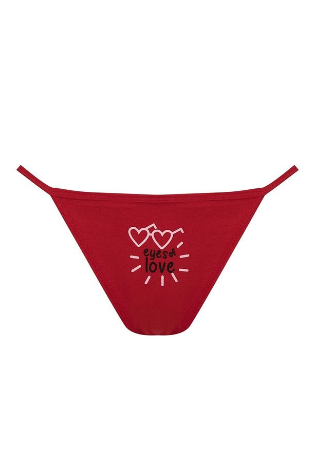 Fall In Love Slogan Kalp Desenli String Külot - 1