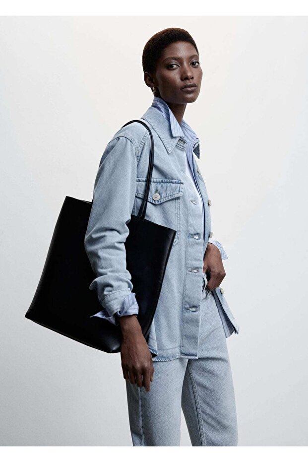 Oversize Denim Gömlek Ceket - 7