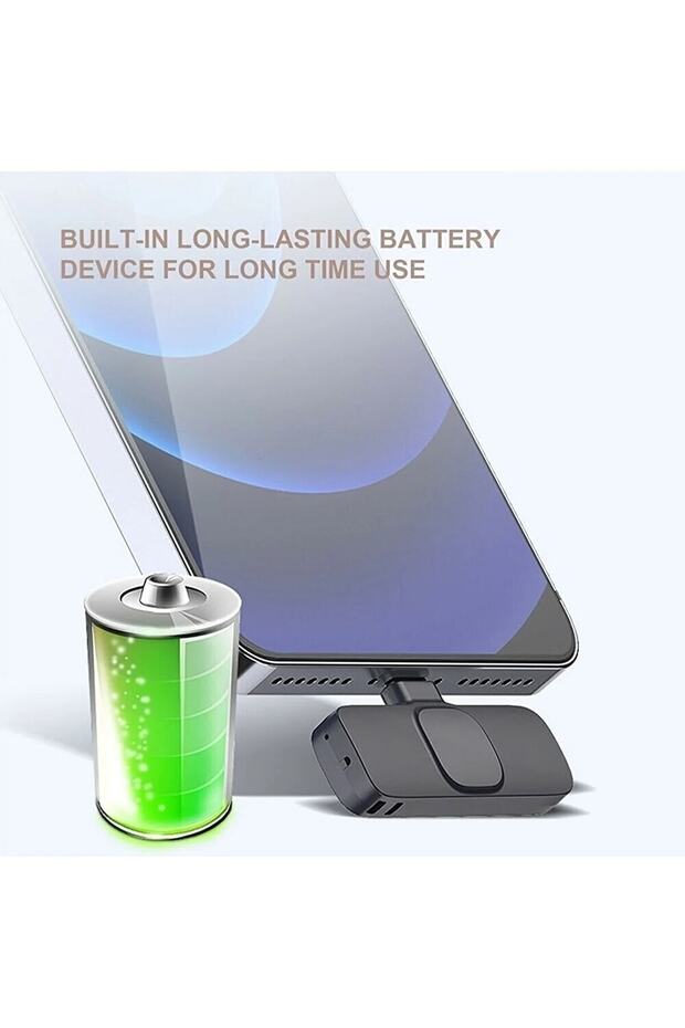 Kablosuz Yaka Mikrofonu Iphone Ve Type-c Uyumlu Ses Arayüzü Mini Yaka Mikrofonu Çok Yönlü Mikrofon - 3