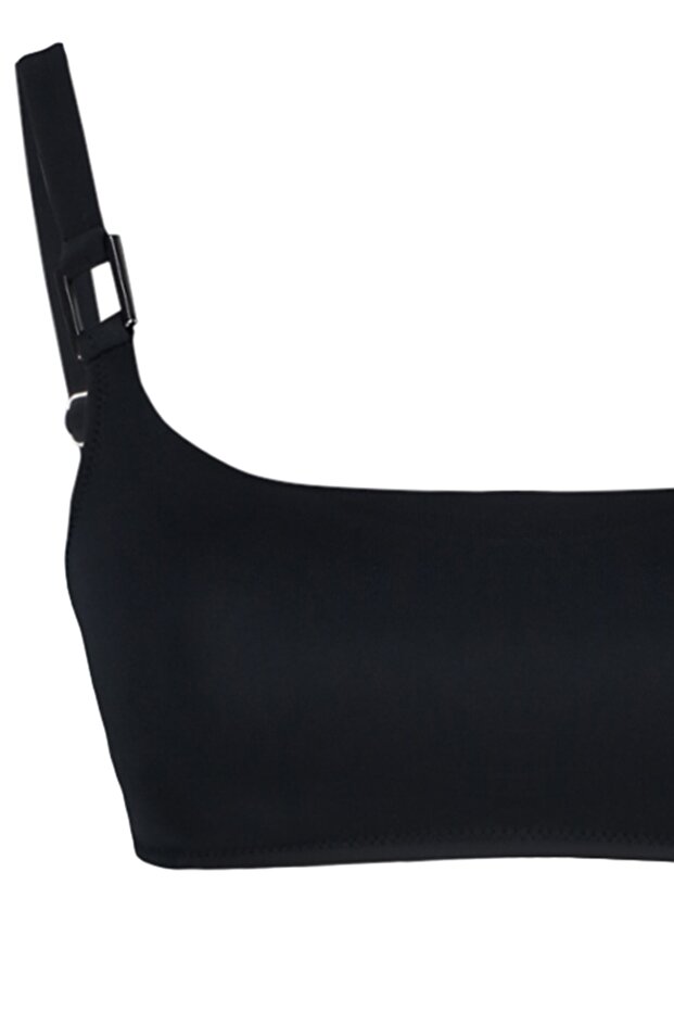 Siyah Aksesuarlı Bralette Kaplı Bikini Üstü TBESS21BU0166 - 6