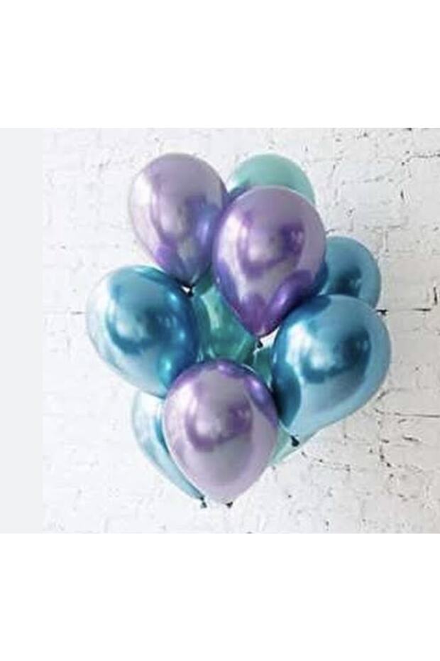 Blue Purple Green Chrome Balloon 5 Inch 20 Pieces