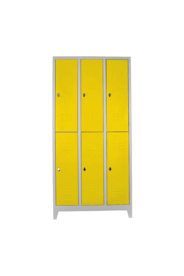 Ofis 6 Lı Eko Soyunma Dolabı Gri-sarı - 1