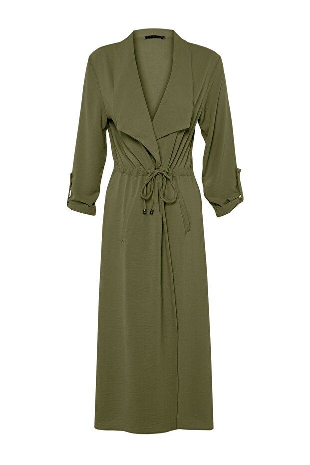 Khaki Tie Detailed Woven Wear-Out Cap & Ferace TCTSS21CE0400 - 6