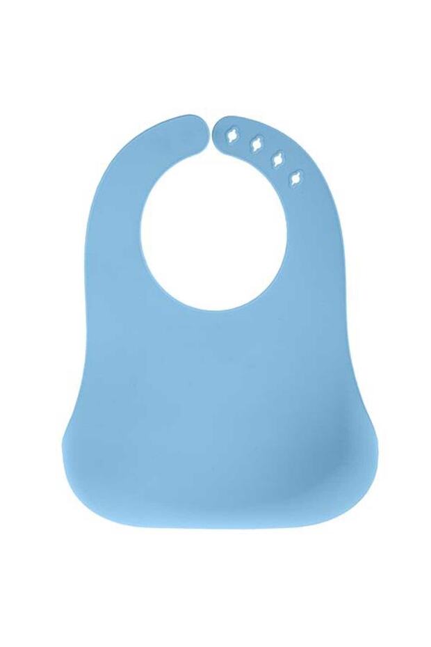 Silicone Baby Bib Zoo Blue 6 Months+ - 2