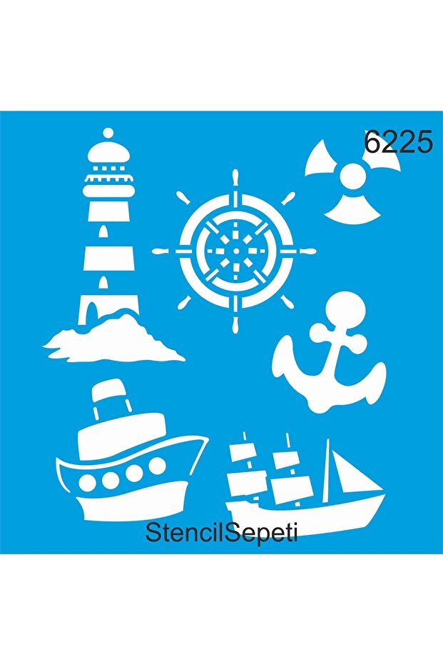 Sea Circle - Stencil Painting Template 30x30cm