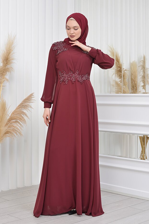 Güpürlü Şifon Abiye-cavide Model - 1